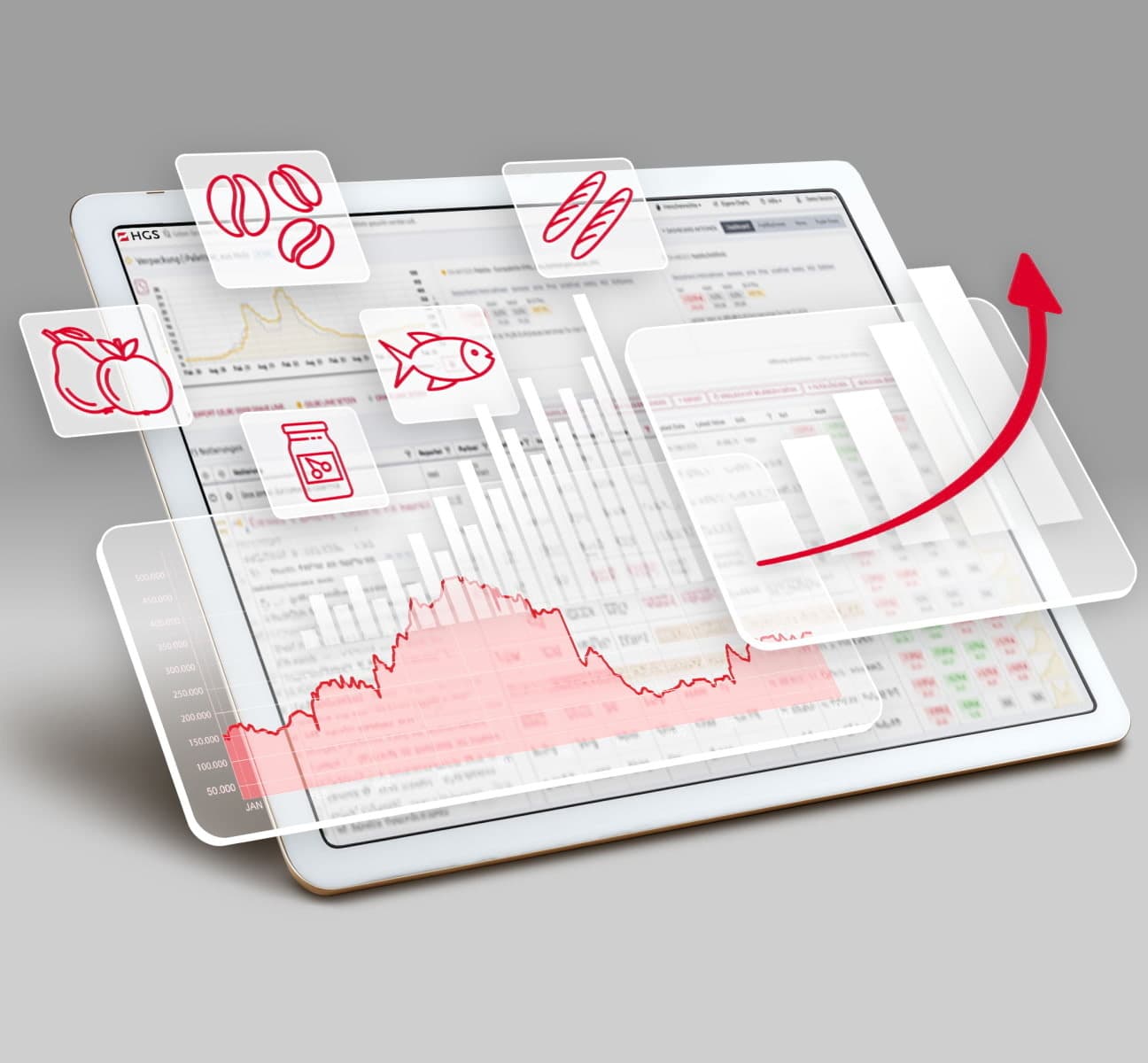 Teaser für den Case Oetker Group, welcher die Marktinformationsplattform und einen Graphen mit Preisschwankungen zeigt.